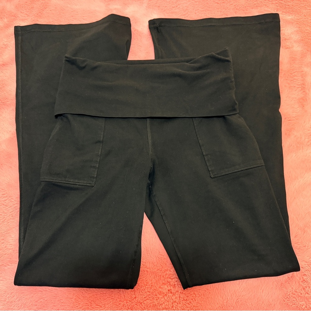 Aerie Hugger Foldover Flare Highrise Yoga Pants size large long